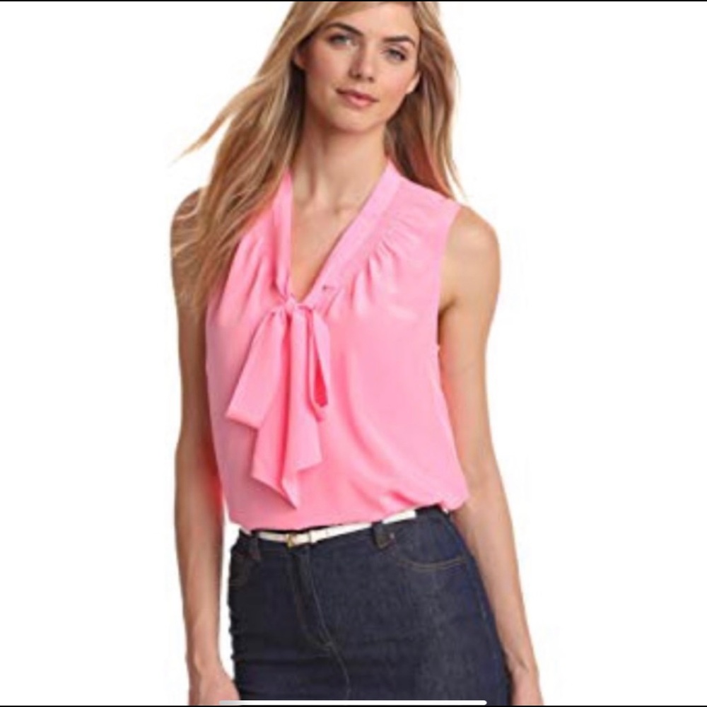 Lilly Pulitzer Dahlia pink silk blouse